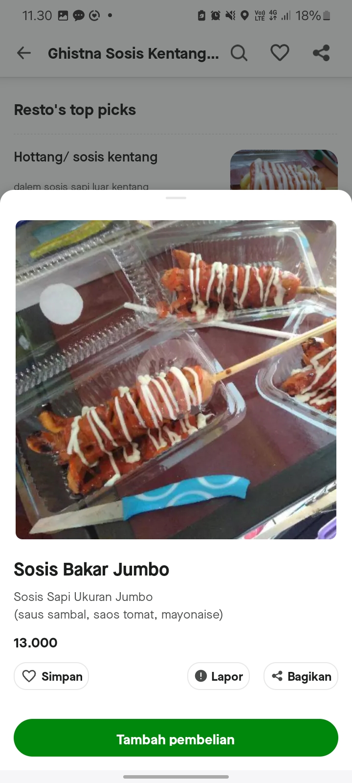 Sosis Bakar Jumbo