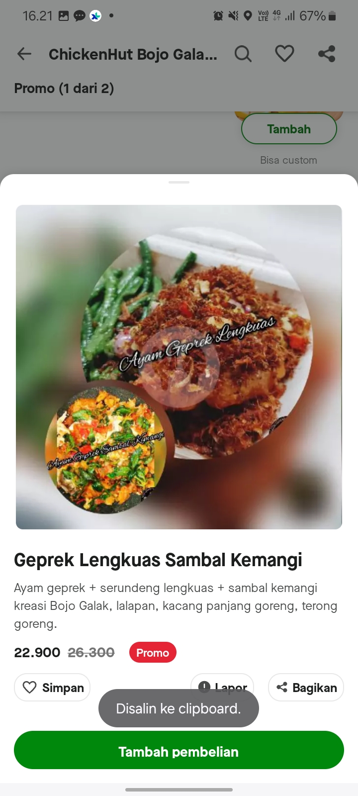 Geprek Lengkuas Sambal Kemangi