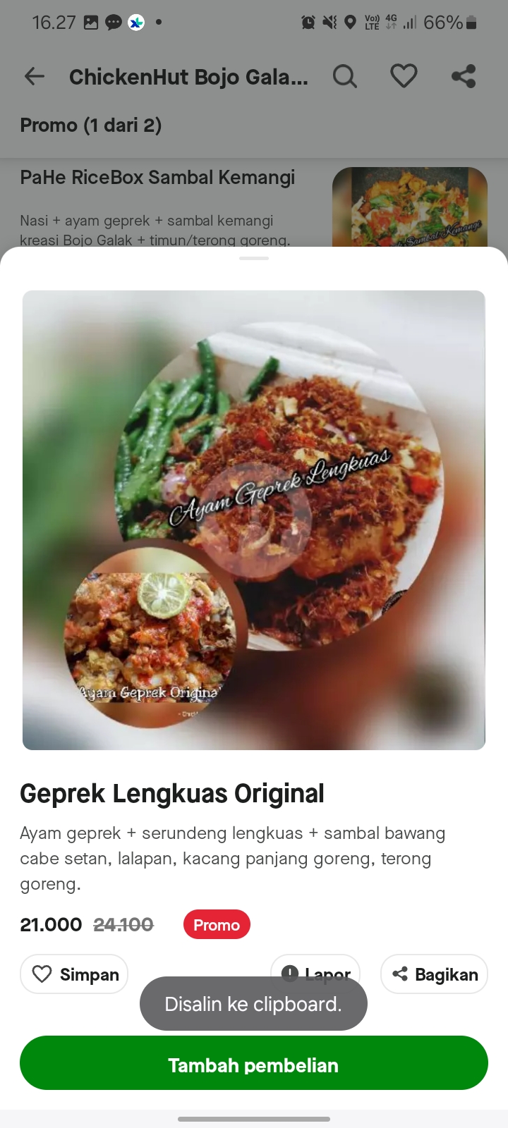 Geprek Lengkuas Original