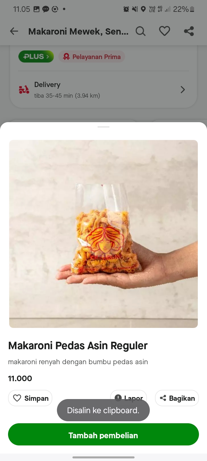 Makaroni Pedas Asin Reguler