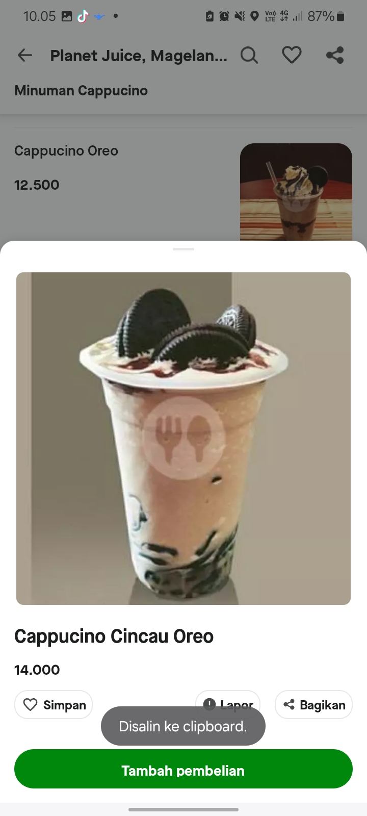 Cappucino Cincau Oreo