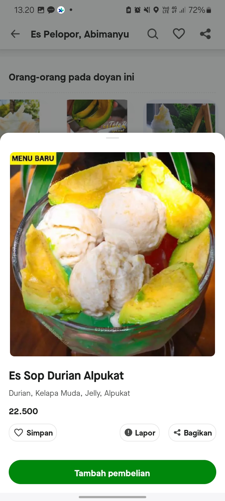 Es Sop Durian Alpukat